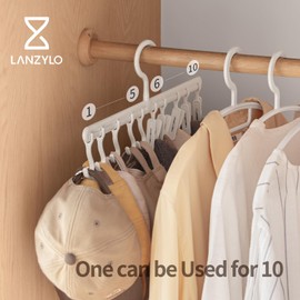 LANZYLO Hat Organizer, Hat Storage for Closet, Hat Racks for Baseball Caps, Set of 2 Cap Organizer, Fits All Caps, White