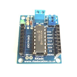 Rk Education RKadc analogue to digital converter ADC module with MCP3008/MCP3208 for Arduino, PICAXE, Raspberry PI, BBC Micro:bit (RKadc with MCP3008)