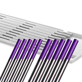 WeldingCity 10-pcs Premium TIG Welding Tungsten Electrode Tri-Element Non-Radioactive (Purple/AWS: EWG) Rod Assorted Diameter 3/32" (5-pcs) and 1/8" (5-pcs)