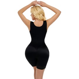 LEZSHOOU Fajas Colombianas Body Suit Shapewear for Women High Waist Trainer Panty Tummy Control Steel Boned Full Body Shaper Butt Lifter with Zipper Crotch