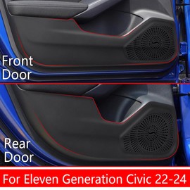 LUNQIN 11ª generación Honda Civic Accessories - Almohadilla anti patadas para puerta de coche, 2022 2023 2024 2025, protector contra colisiones sucias