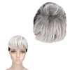 Men Wig Heat Resistant Short Grey Layered Airy Natural Stylish