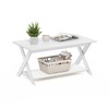 Furinno Modern Simplistic Criss-Crossed Coffee Table, White