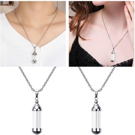 2pcs Vial Necklace Glass Vials Mini Glass Bottles Necklace Pendants for Jewelry Making