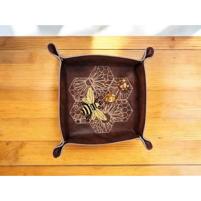 Rowan Gate Honeycomb and bumblebee dice tray, TTRPG, roleplaying games