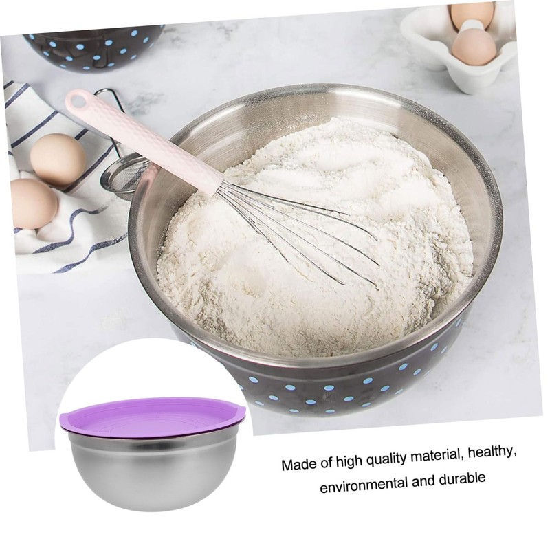 MAGICLULU 2Pcs Stainless Steel Salad Bowls with Lids Heights Rustproof