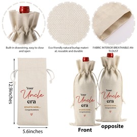 Funny Uncle Pregnancy Baby Announcement Gifts: You Uncle Era Starts Now Wine Bottle Bag