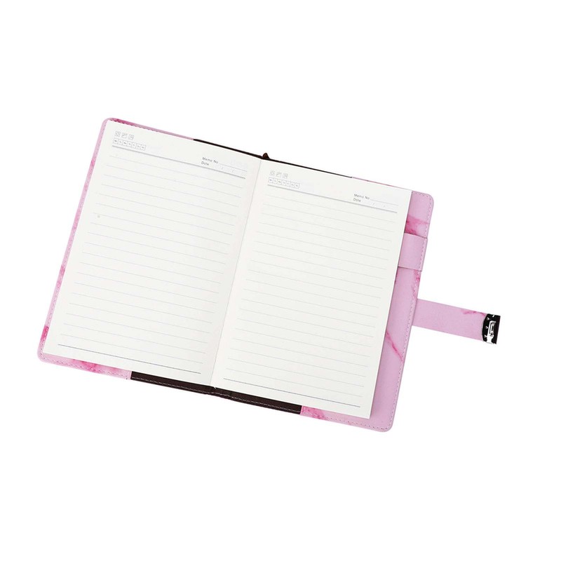 A5 Note Book PU Leather Cover Password Lock Notepad Diary