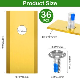 VIBINHO Pack of 36 Robotic Lawnmower Blades, Robotic Lawnmower Blades with 36 Anti-Locker Screws, Stainless Steel Lawnmower Blades Compatible with Worx, LandXcape, Zoef, Scheppach and Einhell