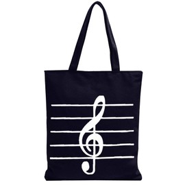 Eco-Friendly Music Present – Reusable Shopping Bag with Musical Notes Design, Perfect Piano Presents for Women, Stylish and Durable Canvas Tote