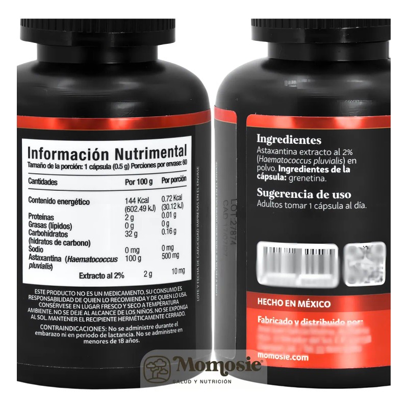 Astaxantina 10 mg 60 Cpsulas Suplemento Natural Marino Astaxanthin Cpsulas