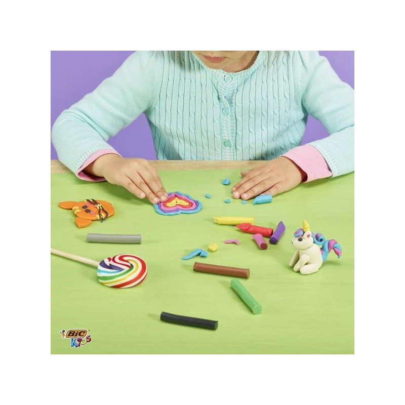 BIC 모델링 클레이 다양한 색상 12팩 1세 이상 재사용 크래프트