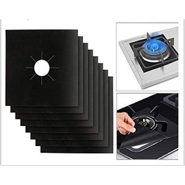 LYSAIMG Stove Burner Covers,8Pcs Gas Stove Protectors 0.2mm Double Thickness Black Reusable,Gas Range Protectors for Kitchen Easy and Fast to Clean Heat Resistant