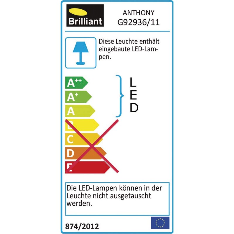 Brilliant Anthony G92936/11 Clip-On 2.4 W LED Desk Lamp, Built-In