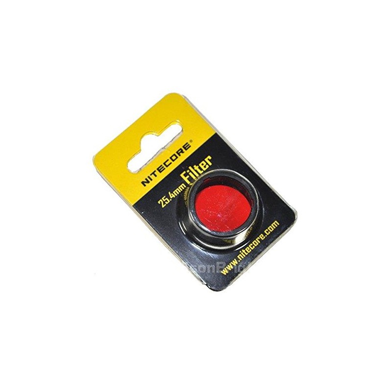 Nitecore Red filter NFR25 with EdisonBright Battery Case for (25.4mm)