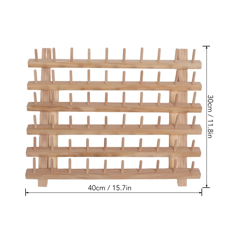 60 Spools Wooden Thread Rack DIY Easy Storage Safe Eco