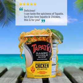 Tapatio Ramen Noodles Extra Spicy Flavored cup noodles - microwave instant ramen snacks food Top Hot Sauce Flavored, Spicy Ramen Challenge Join the world of Birria Ramen (Bulk Case of 12)