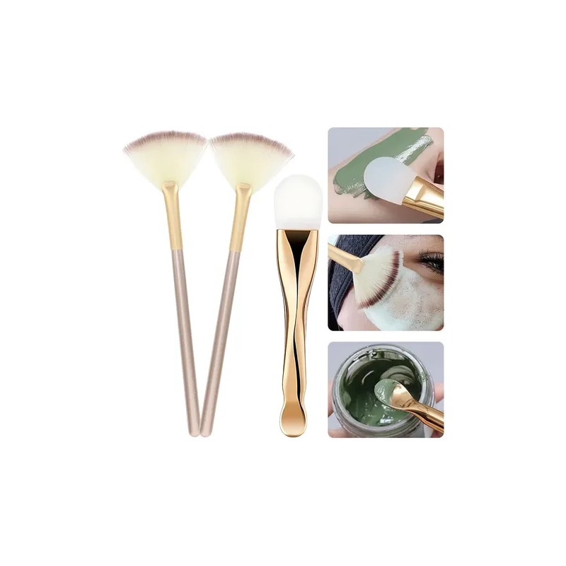 3pz Brochas Faciales Silicona Para Mascarillas Y Limpiadores