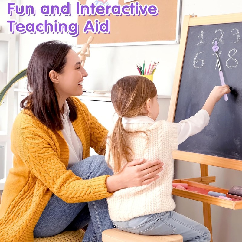 Telescopic Teachers Pointer, 2 Pcs Finger Pointer Stick, Extendable Hand