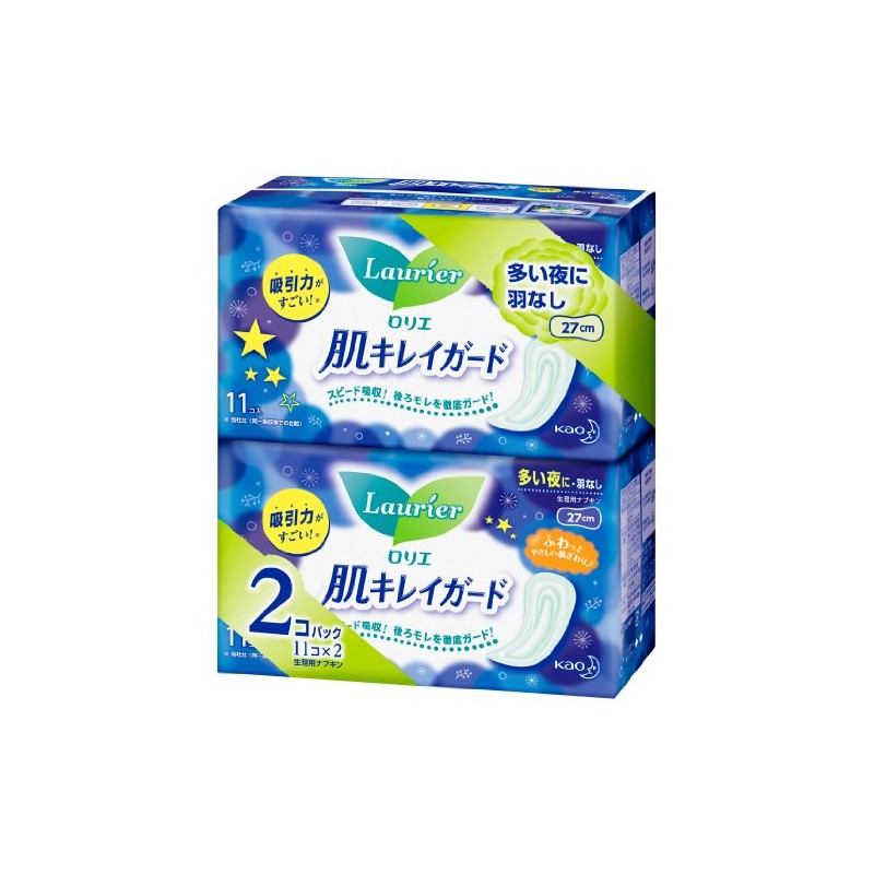 Laurier Speed+ Skin Cleansing Guard Overnight Wingless 10.6 inches (27