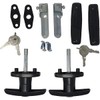 Bauer T-323T Package Matching T-Handles Lock Set | Shaft 2 Inch Total Length, 1/2" thread on end | Keyed K-127