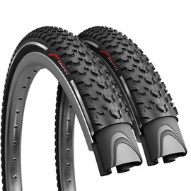 Fincci 27.5 x 2.10 Foldable Mountain Bike Tires with Reflective Sidewall – 54-584 – Pack of 2 – for Road, MTB, Mud, Dirt & Off-Road Bicycles