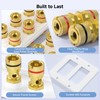 Cable Matters Double Gang Speaker Wire Wall Plate, Gold Plated