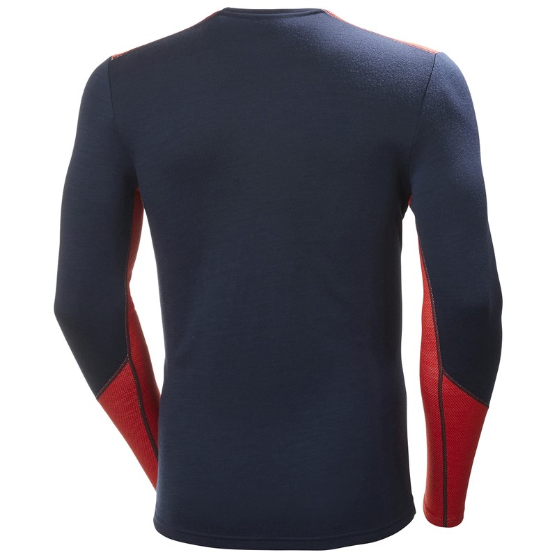 Helly Hansen Men's Lifa Merino Midweight Crew Shirt, Navy, L