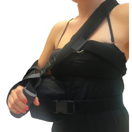 Alpha Medical Shoulder & Arm Sling Immobilizer w/Abduction Pillow and New Comfortable Hand Grip (X-Large)