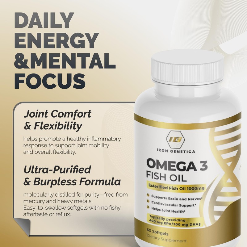 Iron Genetica Omega 3 Fish Oil – High Concentration EPA