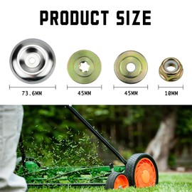Mower Metal Gear Nut, Brush Cutter Accessories, Replacement Lawn Mower Blade Adapter for Trimmer, Suitable for Grass Trimmers, Lawn Mower Brushes and Trimming (4pcs/set)