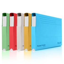 Railex Pocket Folder Foolscap Document Wallets - Assorted Folders for Paperwork A4 and A4+, Recycled Board File Foolscap Document Wallet, Premium Filing Folder for Office and Home Pack of 10