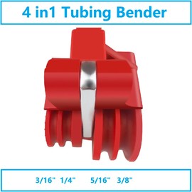 Tubing Bender, Tube Bender, 4-IN-1 brake line Bender Tool for 3/16”, 1/4", 5/16", 3/8" Copper, Brass, Aluminum and Thin Steel Fuel Line Pipe, Bends 0-180°