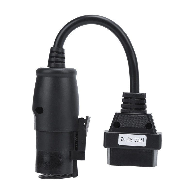 OBD2 30Pin‑16Pin Diagnostic Cable Adapter 250mm/9.8in Length Replacement for IVECO