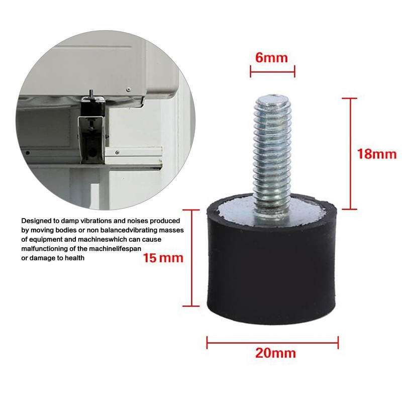 TKSE Rubber Mount, Pack of 4 M8 M6 Rubber Vibration