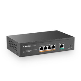 MokerLink 5 Port Gigabit POE Switch, with 4 Port POE+ 1000Mbps, 78W IEEE802.3af/at, Unmanaged Plug and Play, Stable Metal, Fanless