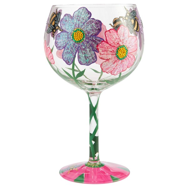 Enesco 6006286 Designs by Lolita My Drinking Garden Copa de Balon Gin Cocktail Glass, 24 Ounce, Multicolor