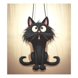 GUIJI Freakish Cat Dishwasher Magnet Cover for Washers Fridge Panel Decal Cover Washing Machine Cabinet Reusable Dishwasher Door Covers Decorative-23 W x 26" H Inch