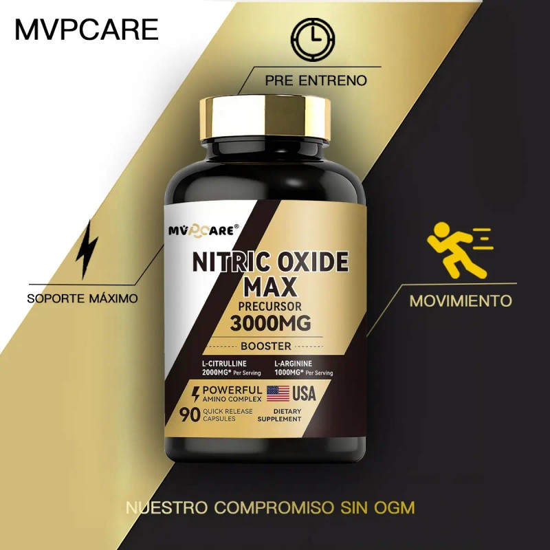 Nitric Oxide Max 3000mg 90caps Arginina Citrulline