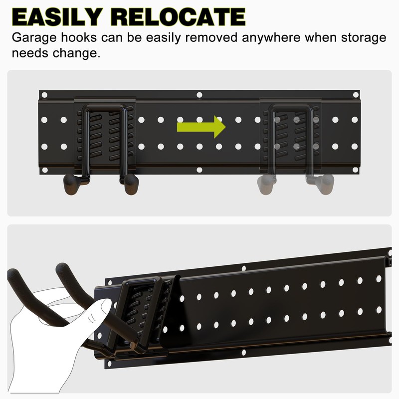 NattyDot Garage Tool Organizer Wall Mount 49.5inch with 9 Hooks