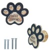 CPELLESSE 2 Pcs Dog Paw Knobs, Kitchen Cabinet Knobs Gold