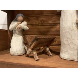 Willow Tree Wooden Manger for Nativity Creche ,Hand-Made,Wil
