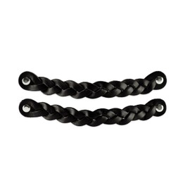 Brute Strength - Leather Drawer Pulls - Braided - Black - 2 pcs - 7-7/8 x 1 ’’ - Leather Handle - Leather Dresser Pulls - Cabinet knobs Dresser knobs - Dresser handles