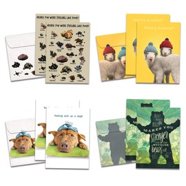 Tree-Free Greetings Funny Feel Better Soon Get Well Card Assortment, 5 x 7 Inches, 8 Cards and Envelopes per Set (GA31530)