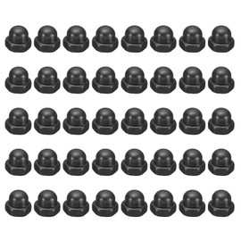 PATIKIL M5x0.8 Acorn Hex Bolt Covers, 80 Pcs Dome Head Carbon Steel Hexagon Decorative Cap Nuts for Home Repair, Industrial Equipment Fasteners, Black