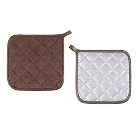 Joyhalo 4 Pack Pot Holders for Kitchen,Cotton Oven Holder with Great Heat Resistance,Non Slip Hot Pads for Kitchen Clearance,Brown