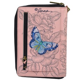 Anna by Anuschka Women's Hand-Painted Genuine Leather Passport Organizer Writslet, Butterfly Garden, One Size