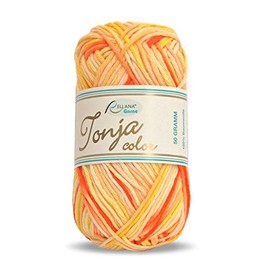 Rellana Tonja Colour School Yarn 50 g Colour: 423 Orange Salmon Yellow White (Stock: Bü-grCo-li-o)