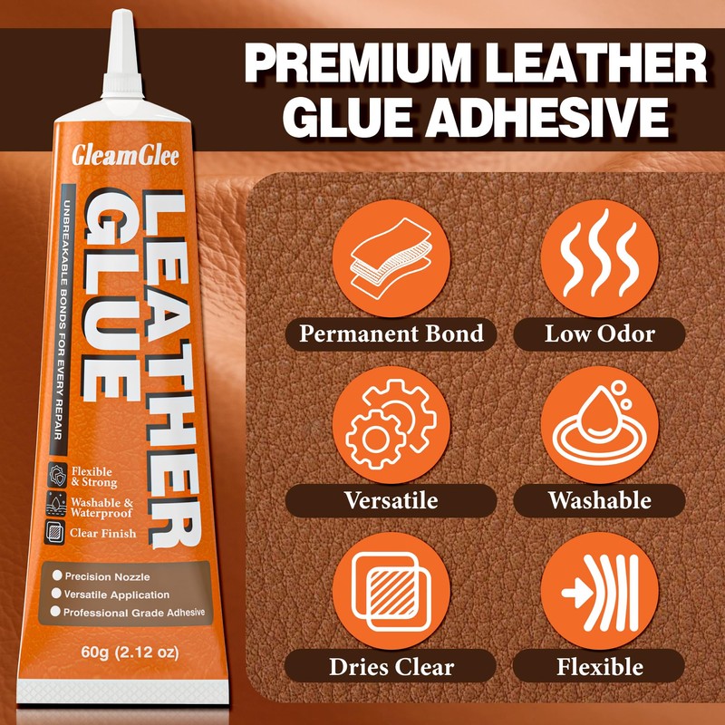 Leather Glue 60ml - Extra Strong, Waterproof & Flexible Adhesive