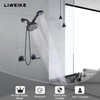 LIWEIKE Matte Black 2 Handle Shower Faucet, Two Handles Shower